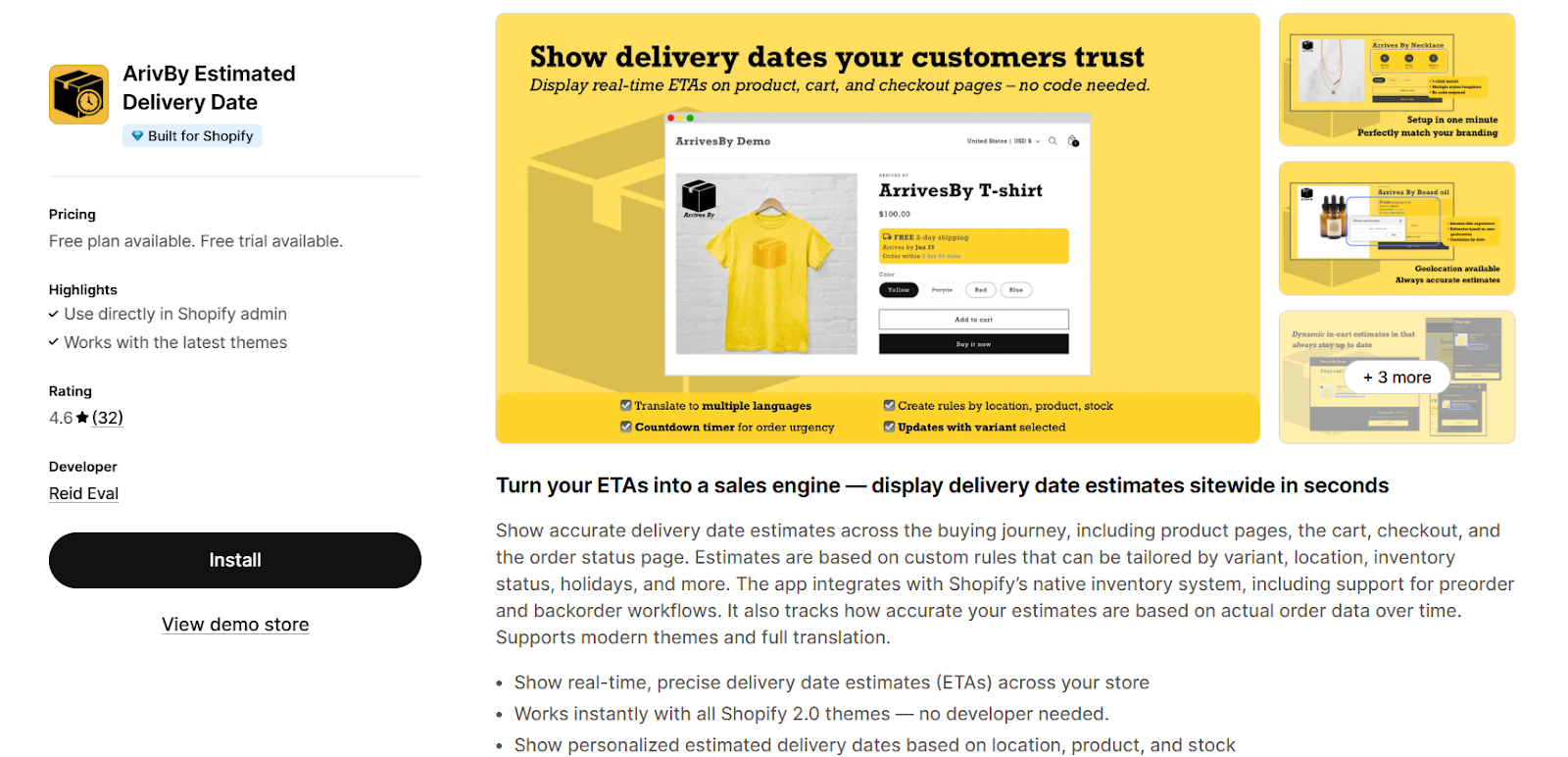 ArivBy Estimated Delivery Date
