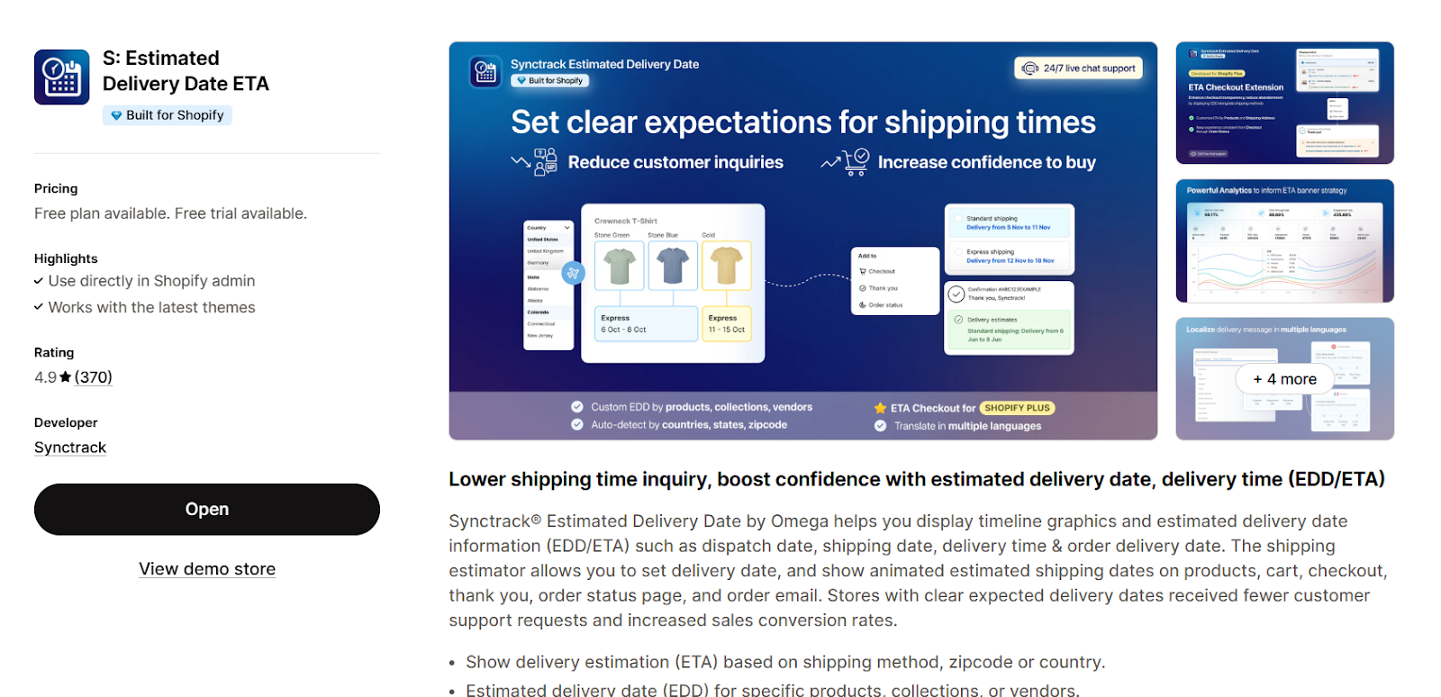 Synctrack Delivery Date App