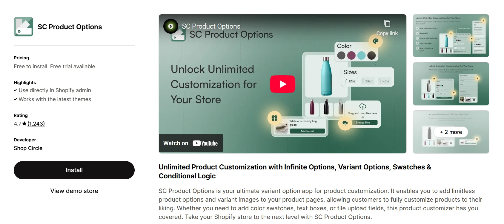 SC Product Options app