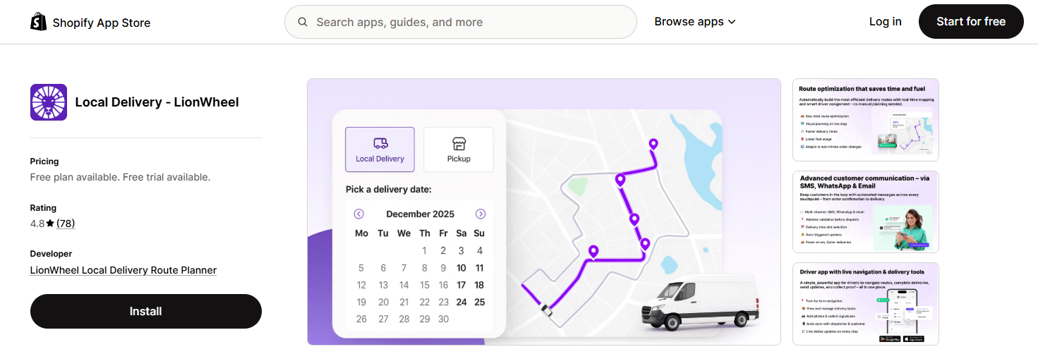 Lionwheel local delivery app