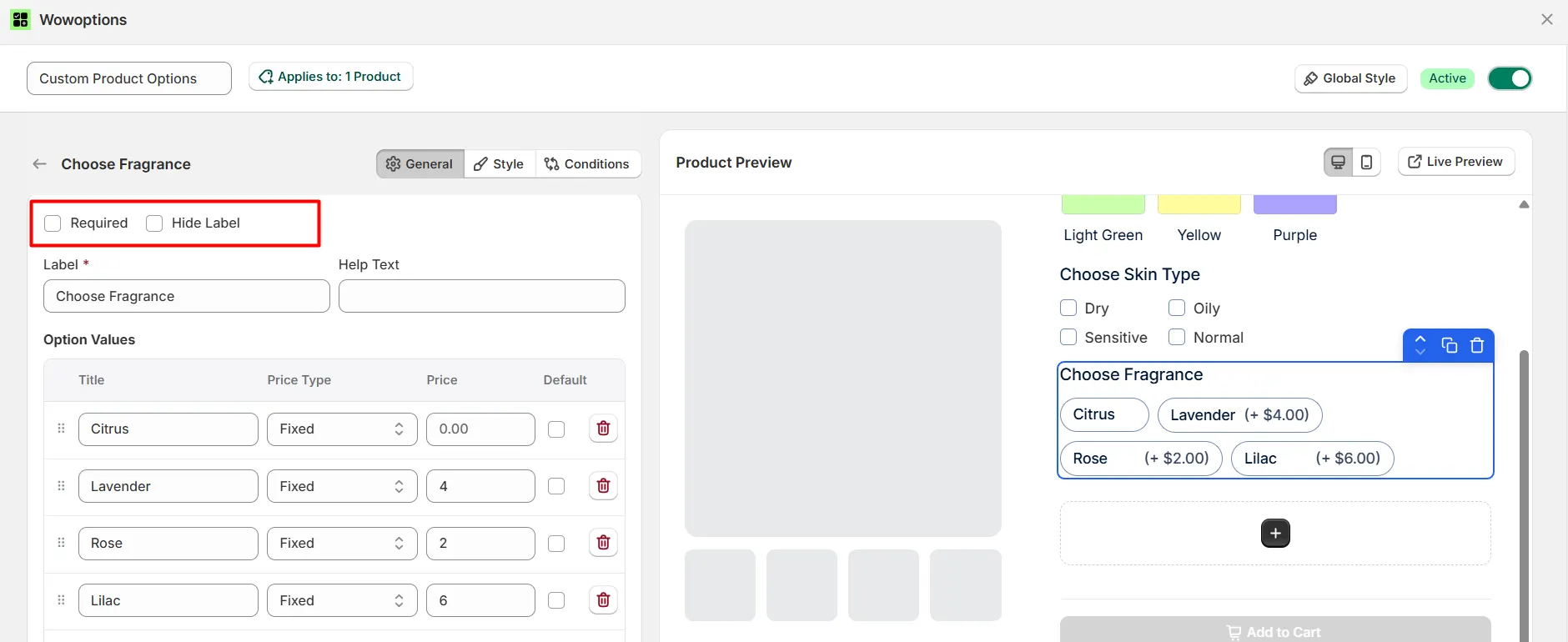 Adding buttons as option