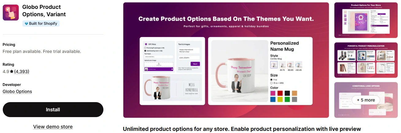 shopify app store banner image of globo