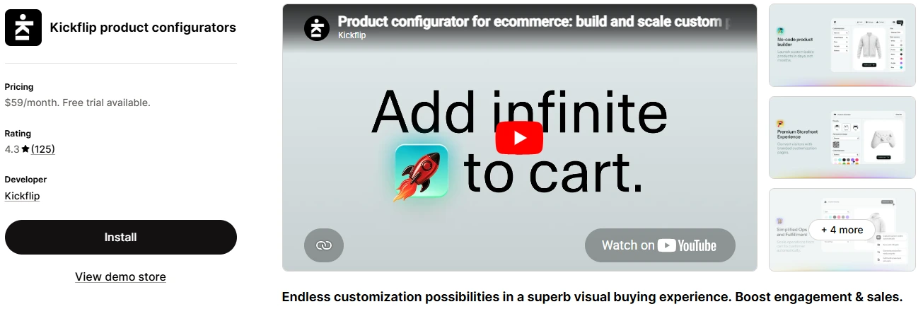 shopify app store banner image of kickflip