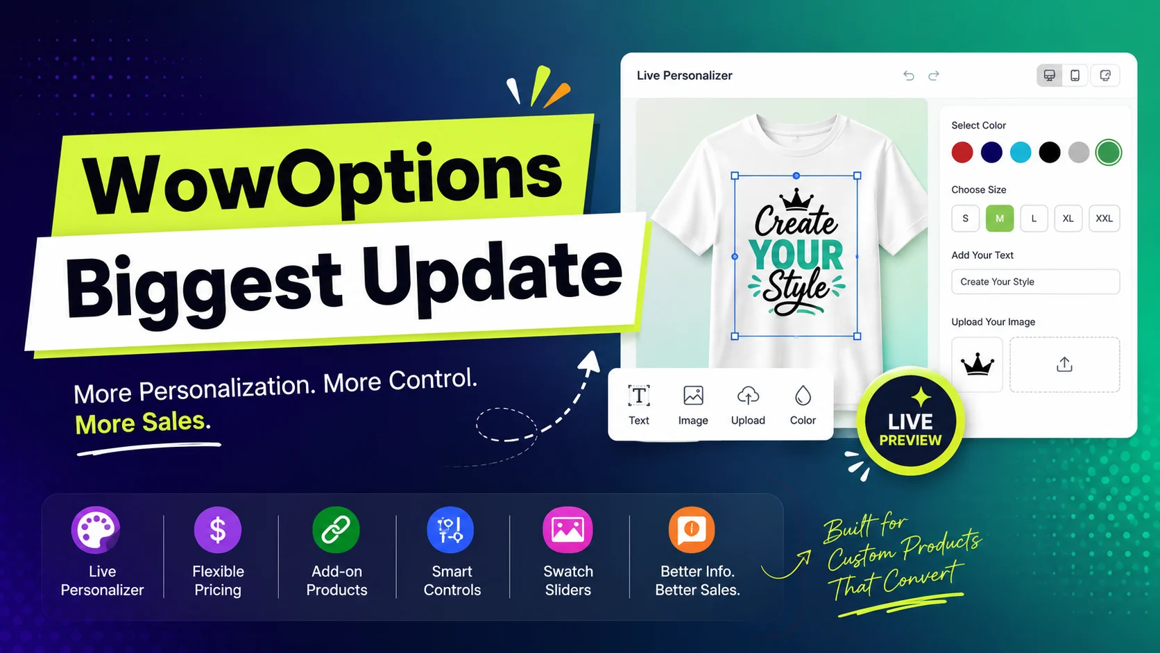 WowOptions Biggest Update: Live Product Personalizer and 14 More Features