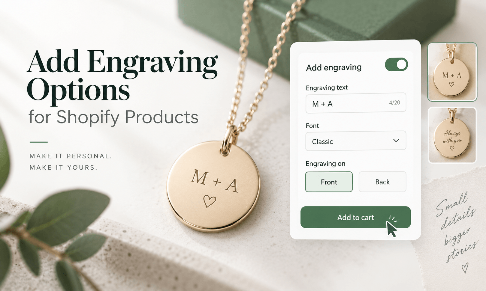 Shopify Engraving Product Options
