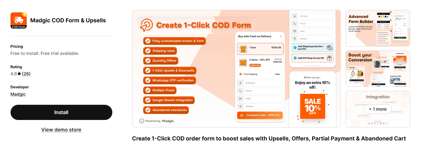 Madgic COD Form & Upsells