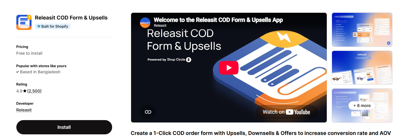 Releasit COD From Shopify apps