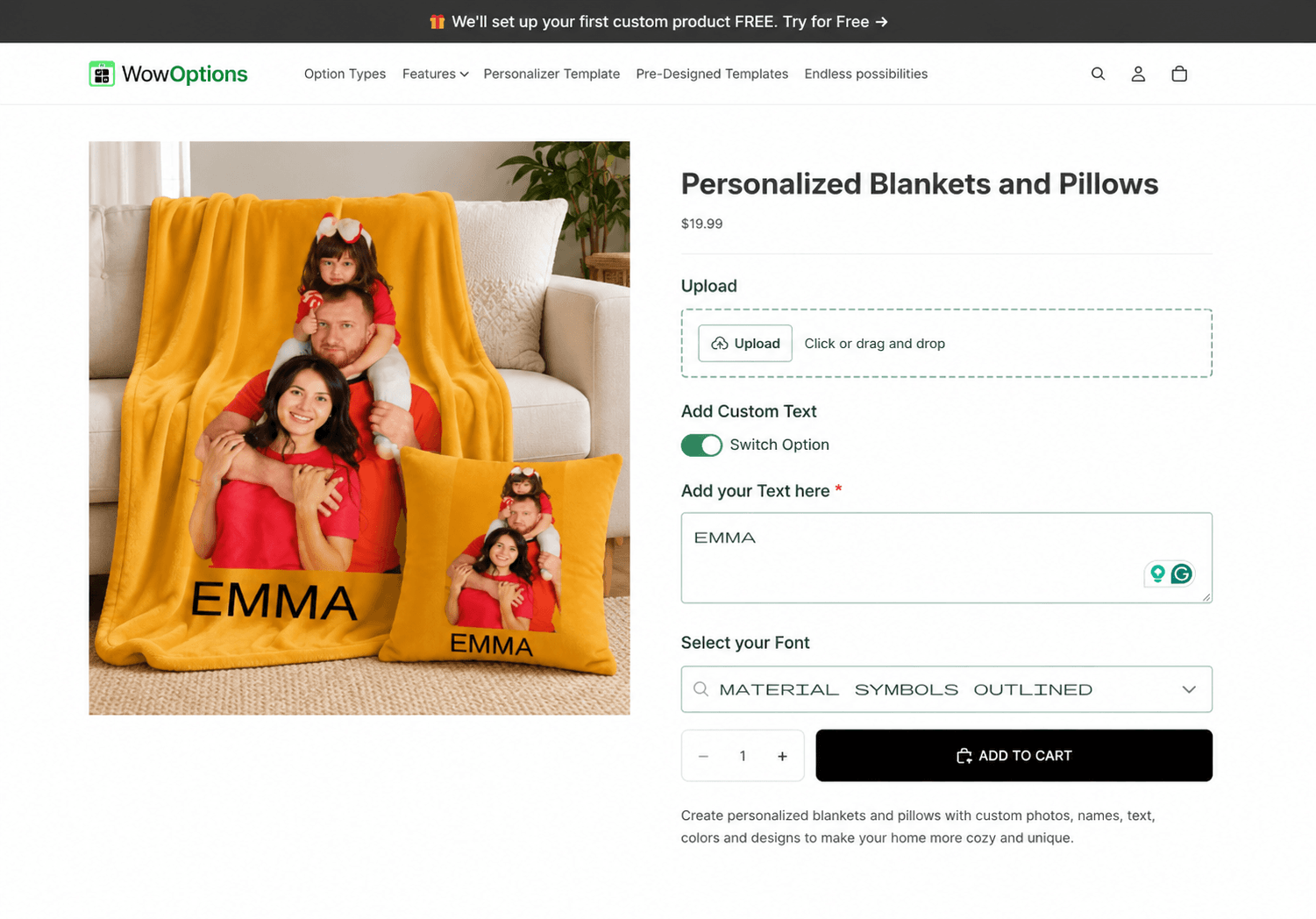Personalized Blankets and Pillows