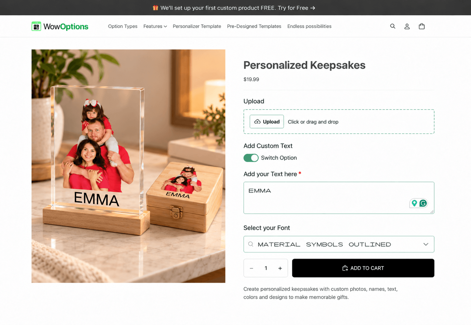 Keepsakes Live Personalizer