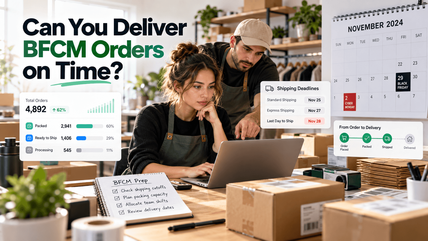 Shopify merchant reviewing BFCM delivery dates and shipping cutoffs