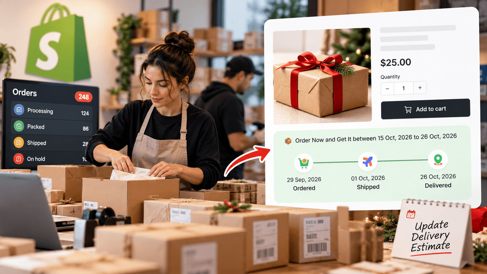 Post-BFCM order backlog and Shopify delivery estimate review