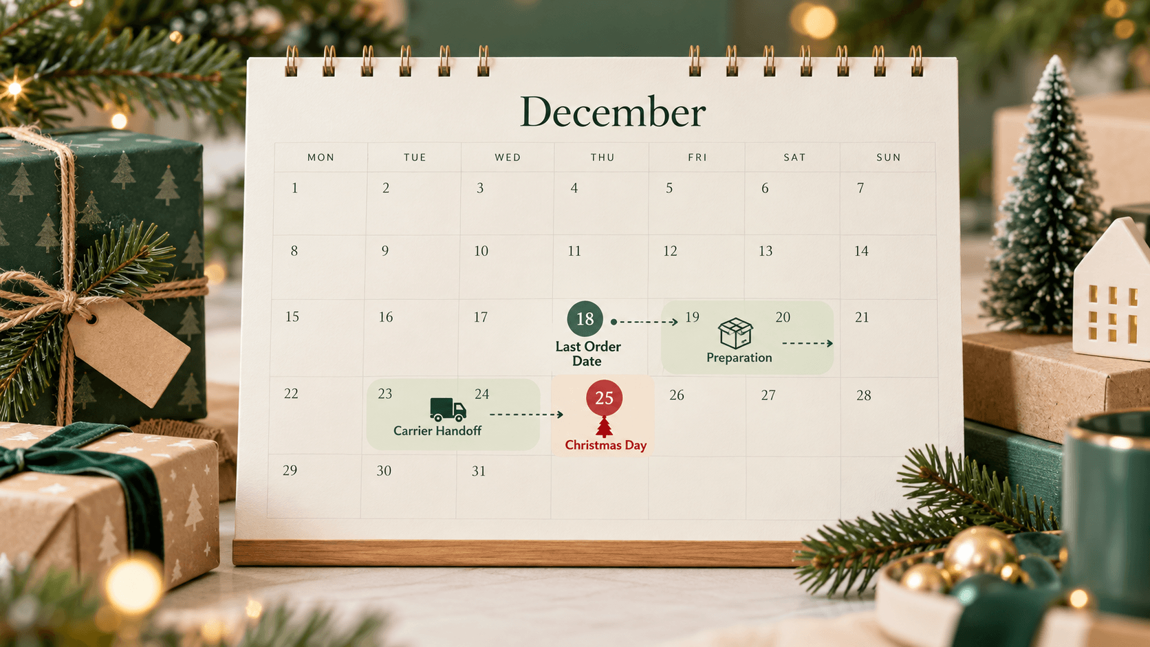 Christmas last order date calendar for Shopify merchants