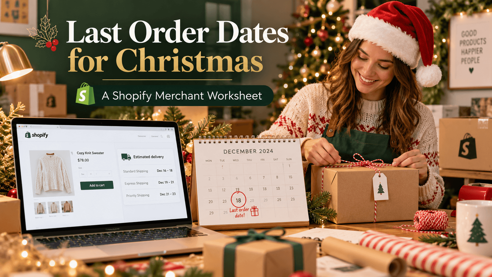Last Order Dates for Christmas: A Shopify Merchant Worksheet