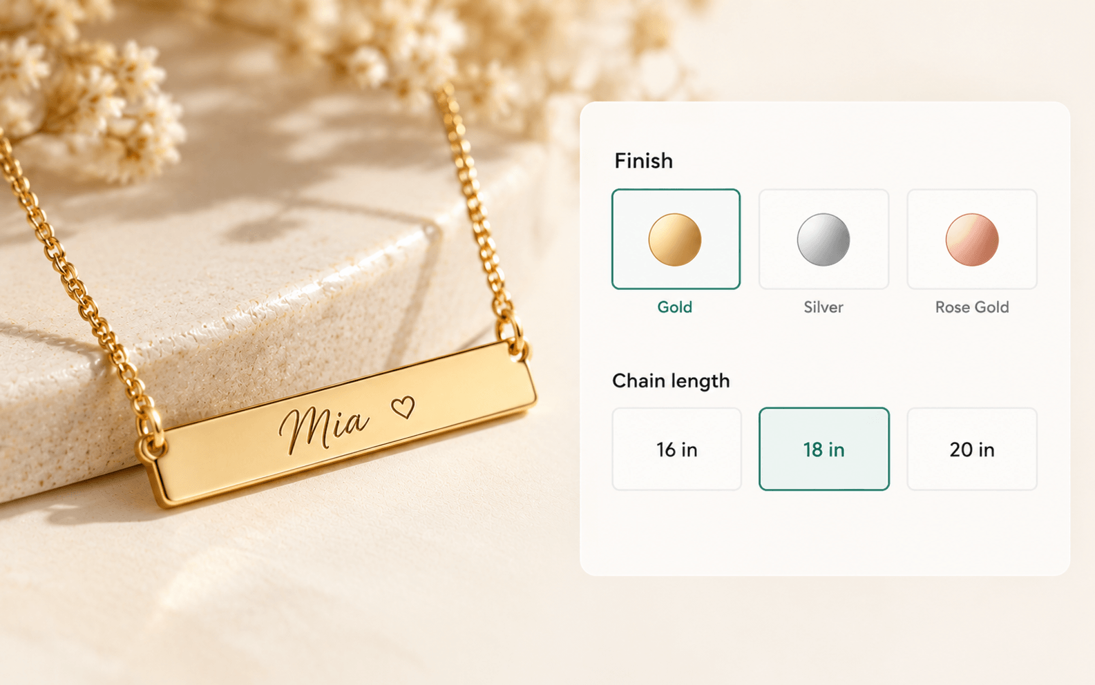 jewelry product in Shopify