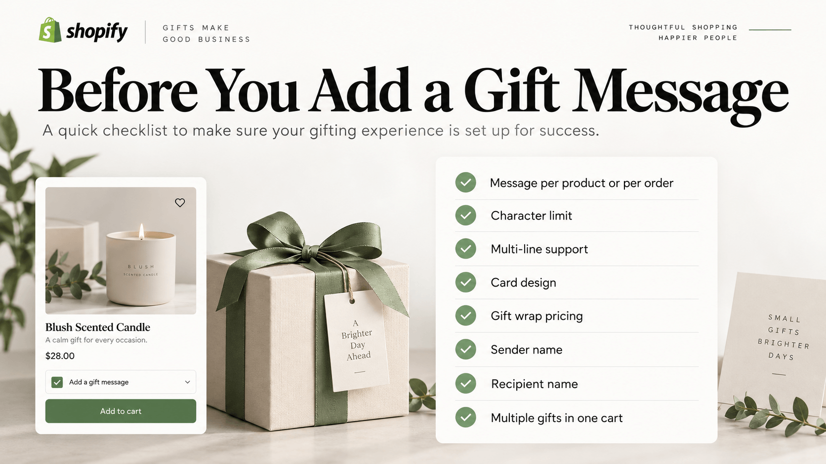 Shopify gift message setup checklist for product personalization