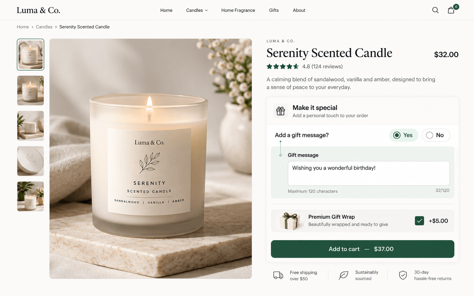 Conditional Shopify gift message field with optional paid gift wrap in WowOptions