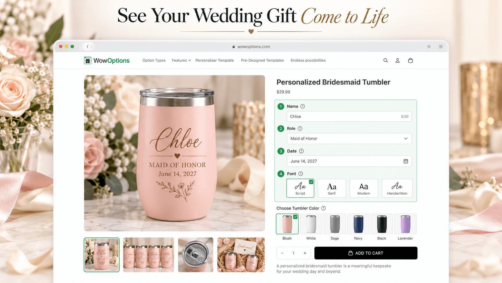 real life custom wedding product